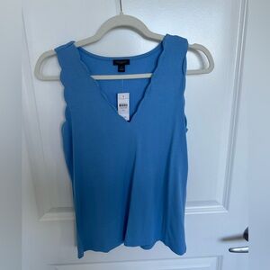 Ann Taylor Factory Blue Fitted Tank Top